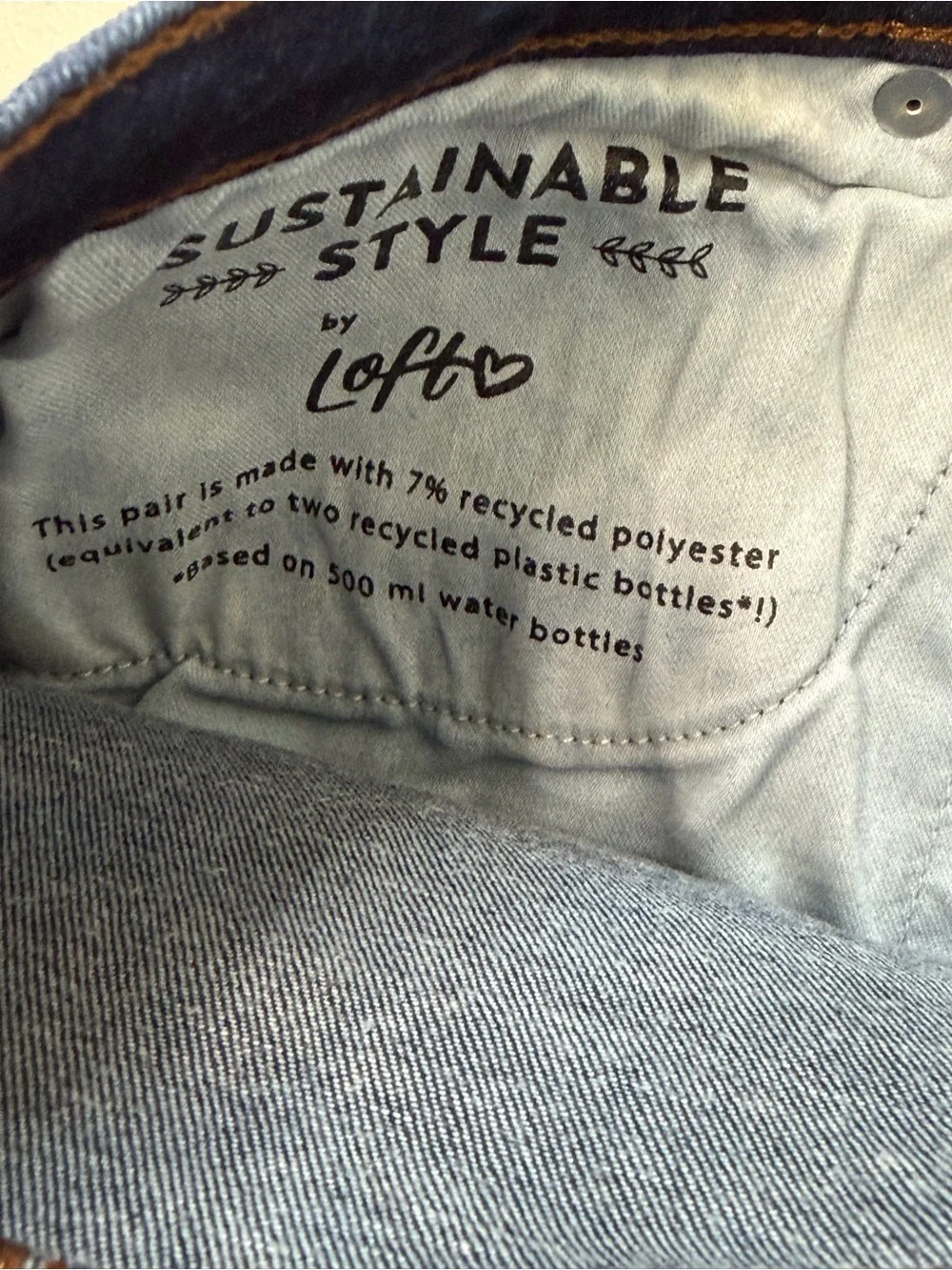 LOFT Made & Loved Dark Wash Skinny Jeans High Rise Faux Tortoise Button Hem